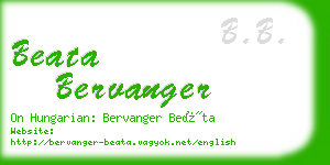 beata bervanger business card